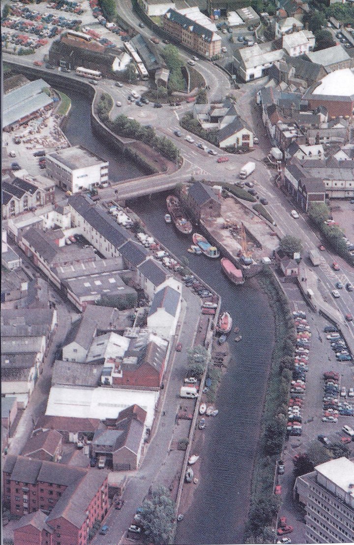 Aerial View of River Yeo and Rolle Quay in the late 1980s