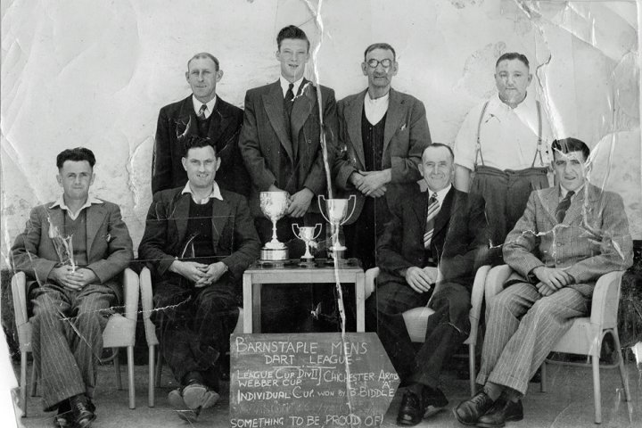 Barnstaple Men's Darts League - League Cup Division II - Webber Cup Winners - the Chichester Arms' A Team, Pilton, 1950-1951