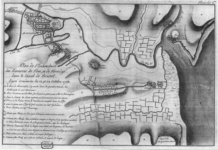 French 18th Century Spy Map of the Taw and Torridge Estuaries