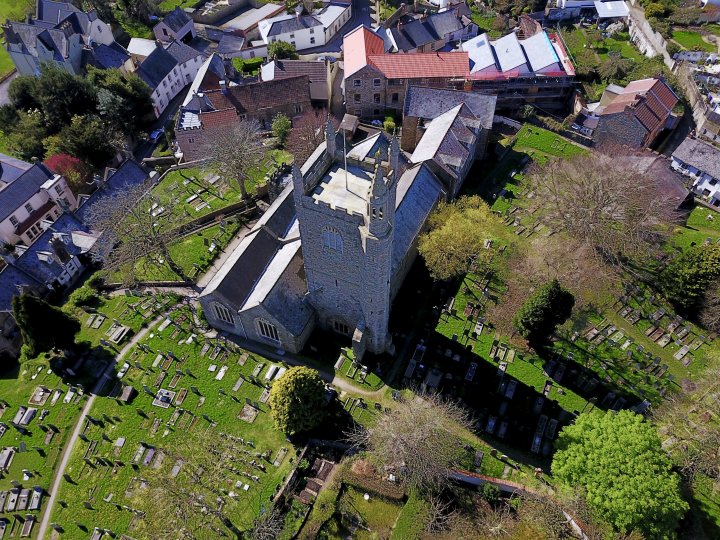 Pilton Church 2017 seen from above