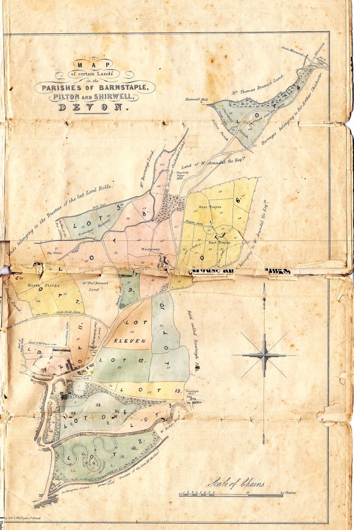 Plan of the Pilton House Estate sold by auction in October 1849