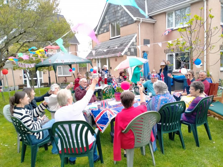 Coronation Tea Party for King Charles III in Pilton Almshouses 7th May 2023