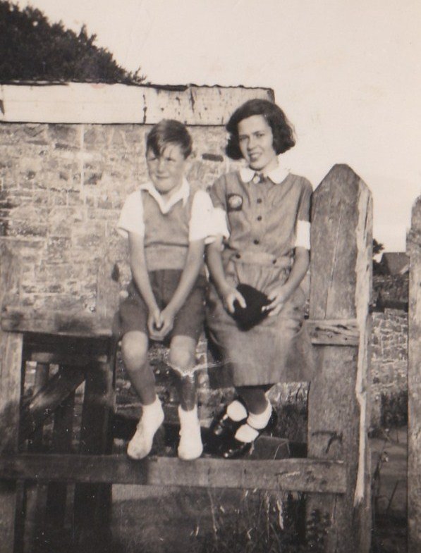'Sat on the gate' in around 1953 - the old entrance gate to Pathfields.