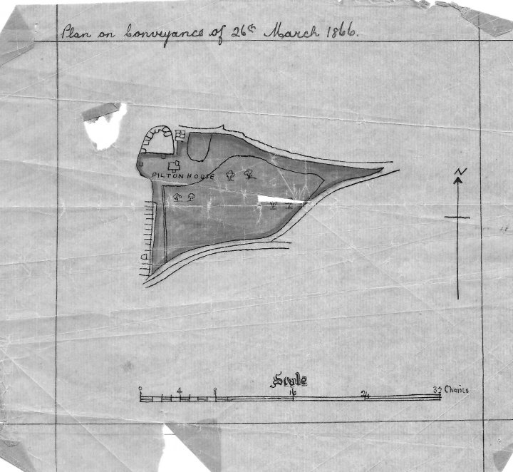 Plan of Conveyance of Pilton House in March 1866