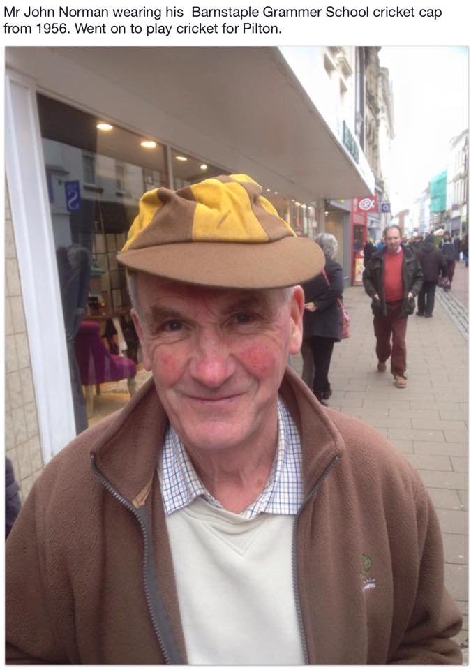 John Norman of Pilton in his 1956 Barnstaple Grammar School Cricket Cap