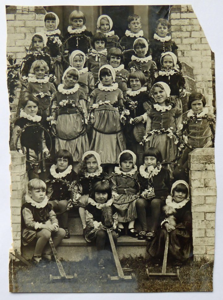 Pilton School is ready for May Day in the early 1930s