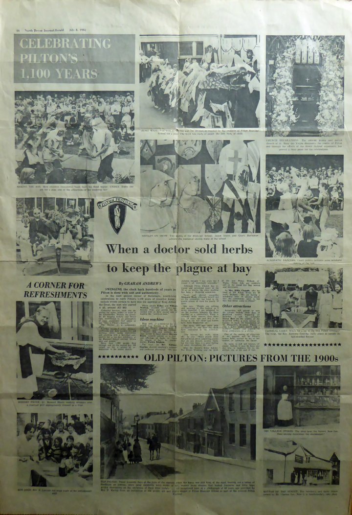 Pilton Festival, reported in the North Devon Journal Herald on July 8th 1982