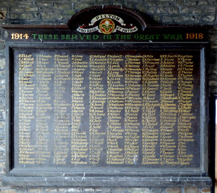 The Men from Pilton Parish who fought in the Great War 1914-18